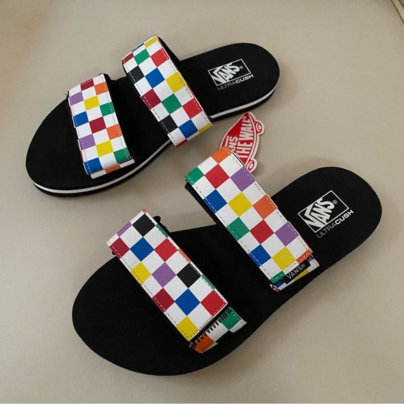 New Vans Cayucus checkerboard adjustable sandals size 6 - Picture 3 of 5